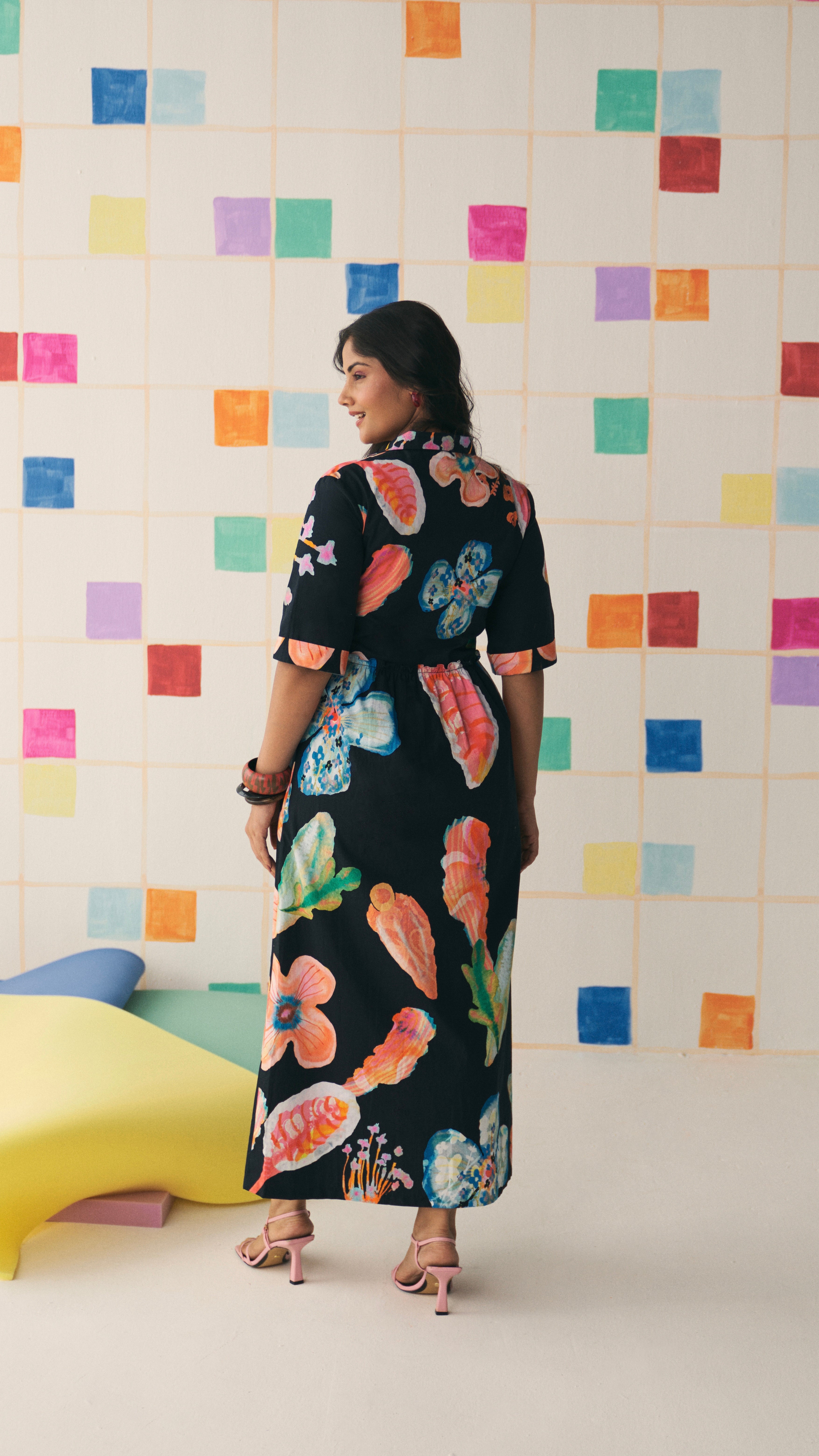 Elysian Bloom Dress – Noir
